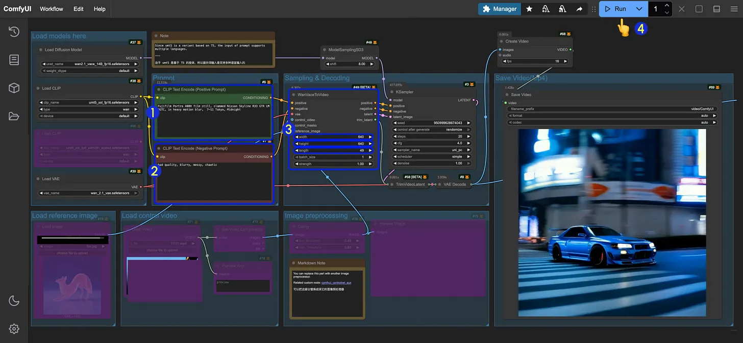 Wan2.1-VACE: Новая эра AI-видеомонтажа теперь в ComfyUI